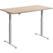 Rusa electric desk - 160x70cm white leg - maple top