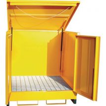 Yellow 400 L 4 drum vertical lockable storage unit
