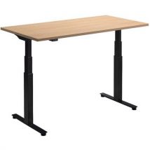Flyga electric desk - 120x80cm black leg - oak top