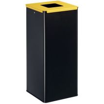 40L Grey/Yellow Recycling Bin - Steel - 10 Year Warranty - Waste Management