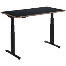 Flyga electric desk - 140x70cm black leg - black/ply edge