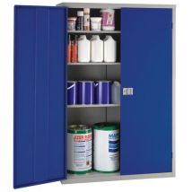 Grey/Blue Large Multi Purpose Steel Cabinet/Cupboard 1829x1219x457mm by Biocote