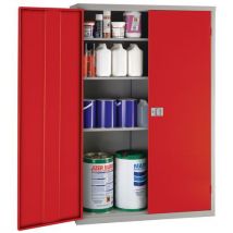 Grey/Red Large Multi Purpose Steel Cabinet/Cupboard 1829x1219x457mm by Biocote