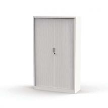 White monobloc cabinet with tambour doors h198xl120 white doors 4 shelves nf