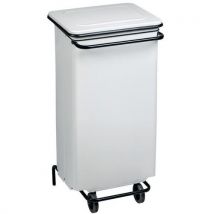 110-l mobile pedal bin with removable front white