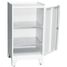 Manutan grey 2 shelf cupboard with feet 1020x533x500mm