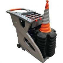 Traffic safety trolley/cart - 9 cones + 9 barriers - unicart