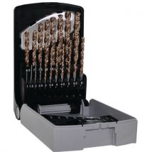 Set of 19 hss fusio drill bits 1 to 10 mm