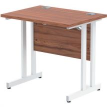 Straight desk - walnut - white cantilever leg wxd 80x60 cm