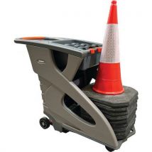 Traffic safety trolley - 9 1m cones + 9 barriers - unicart
