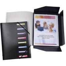 Pp document organiser with 8 compartments and 3 flaps 25x32 cm black