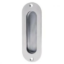 Oval flush handle 40 x 120mm polished stainless steel