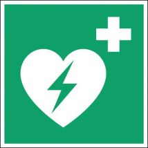 Photoluminescent and rigid automated external defibrillator sign 200 x 200 mm