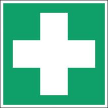 Rigid photoluminescent first aid sign 20 x 20 cm