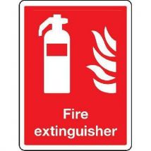 Aluminium fire extinguisher sign hxw 200x150mm