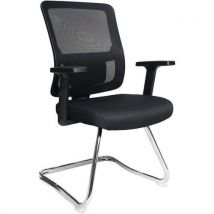 Black mesh/fabric office cantilever chair - adj arms - barri