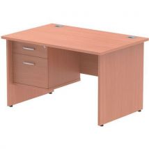 Beech desk - panel leg - 2 drawer - wxd 120x80 cm