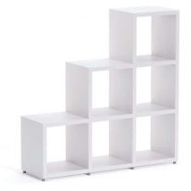 Cube x6 stepped shelf storage - 112x110x33cm - white - boon