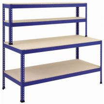 Std work station chipboard 1675hx1830wx760mmd blue/orange