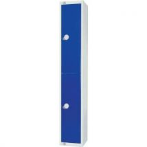 2 Door Metal Locker Blue/Grey with Cylinder Locker Elite Guard