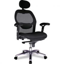 Black mesh office chair with arms + headrest - hermes