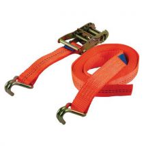 Ratchet lashing strap 35 mm mot 900 kg lgth 0.3/4.7 m orange