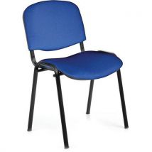 Blue stackable conference/office chair - black frame - iso