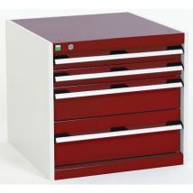 Bott - Red 4 drawer unit hxwxd 600x650x650mm