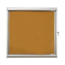 Stylish indoor enclosed bulletin board with swing door for 8 sheets cork board