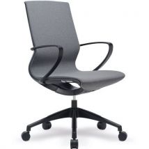 Grey ergonomic operator office chair - fixed arms - aeros