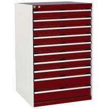 Red 10 drawer bott cabinet 1200x800x750mm