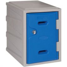 Small blue plastic locker -padlocked - 450x320x460mm -elite