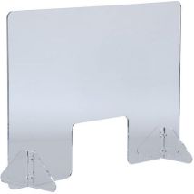Transparent tabletop screen to protect against airborne particles h 490 x w 750 mm