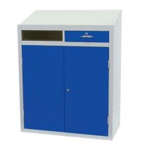 Blue single drawer antibacterial workstation 1200x915x457mm