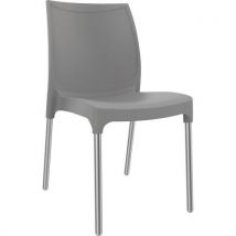 Vibe polypropylene chair - aluminium legs - grey