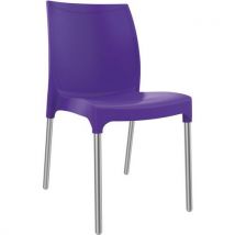 Vibe polypropylene chair - aluminium legs - purple