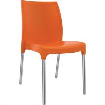 Vibe polypropylene chair - aluminium legs - orange