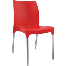 Vibe polypropylene chair - aluminium legs - red