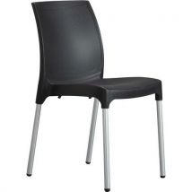 Vibe polypropylene chair - aluminium legs - black