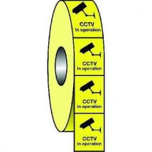 Strip of 500 self adhesive vinyl cctv in operation labels