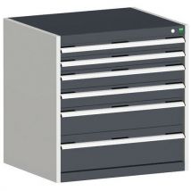 Bott - Dark grey cubio 6 drawers cabinet 800x800x750mm