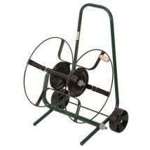 Metal hose reel with wheels empty
