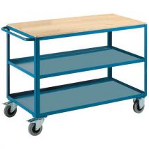 Blue mobile workbench total height: 82 cm total width: 115 cm