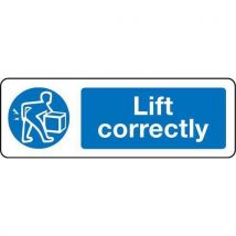 Aluminium lift correctly sign hxw 200x600mm