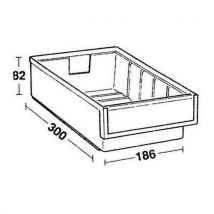 Pack of 15 red shelving bins hxwxd 82x186x300mm