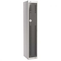 Grey/Dark Grey 1 Tier Perforated Door Lockers 1800x300x300mm by Biocote