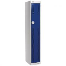 Grey/Blue 1 Tier Perforated Door Lockers 1800x300x450mm by Biocote