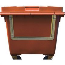 Large brown 4 wheel wheelie bin - drop down front - 660 L