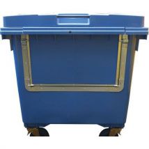Large blue 4 wheel wheelie bin - drop down front - 770 L