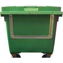 Large green 4 wheel wheelie bin - drop down front - 770 L